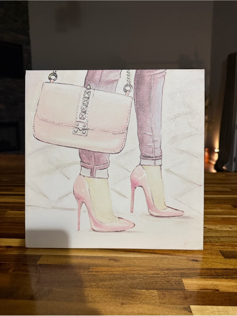 Women's Pink Pointed Stiletto Canvas Picture